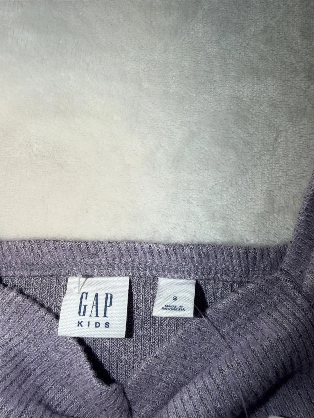 GAP Lavender Ribbed Lace-Up Long Sleeve Casual Dress